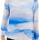 Blusa feminina Alfani listrada com decote redondo, azul, tamanho extragrande