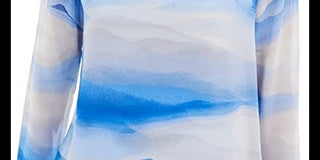 Blusa feminina Alfani listrada com decote redondo, azul, tamanho extragrande