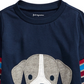 Camiseta infantil First Impressions com estampa de cachorrinhos e visual em camadas, azul, tamanho 3, MOS