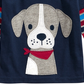 Camiseta infantil First Impressions com estampa de cachorrinhos e visual em camadas, azul, tamanho 3, MOS