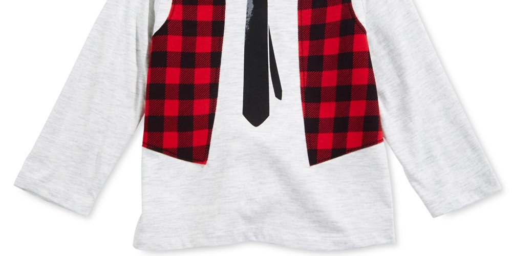 Camiseta estampada First Impressions Baby Boy, tamanho médio, cinza, 12 meses