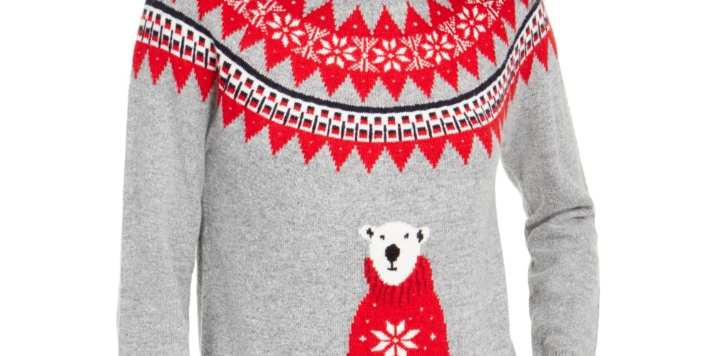 Suéter Tommy Hilfiger Fair Isle Bear Feminino Cinza Tamanho P