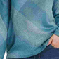 Blusa feminina DKNY com estampa de gola canoa, tamanho grande, cor carvão