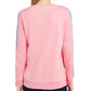 Tommy Hilfiger Moletom feminino com logo multicolorido rosa tamanho grande