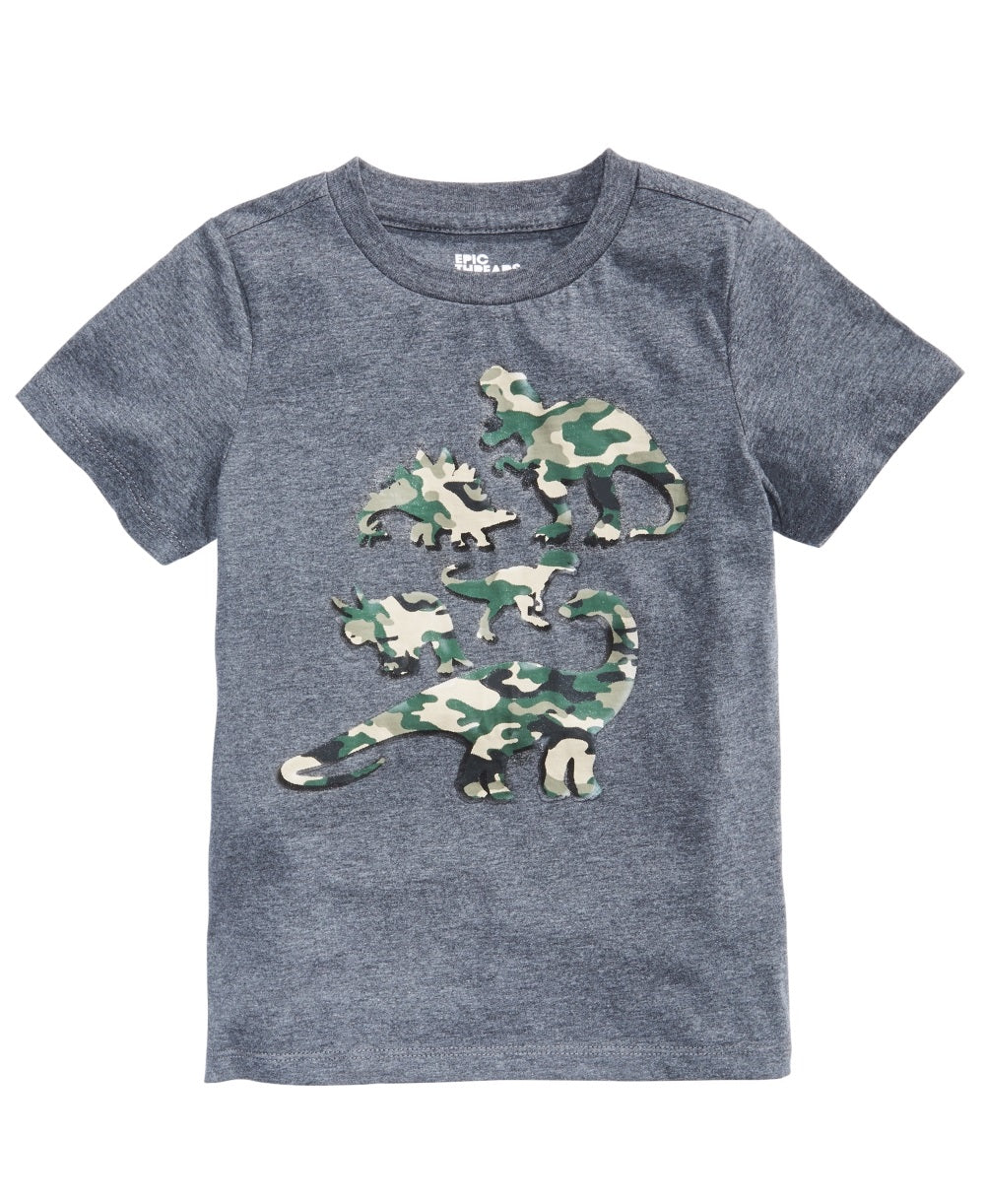 Camiseta camuflada infantil Epic Threads para meninos, tamanho 4, cinza