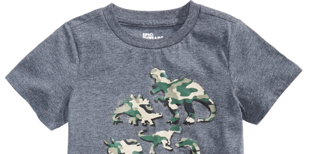 Camiseta camuflada infantil Epic Threads para meninos, tamanho 4, cinza