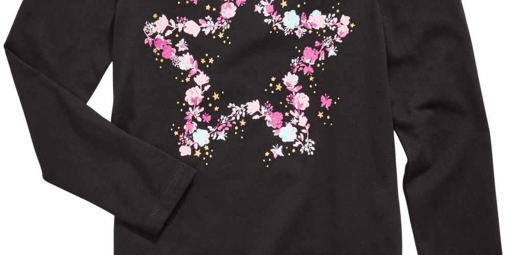 Camiseta infantil com estampa de borboleta e estrela da Epic Threads, tamanho 5, preta