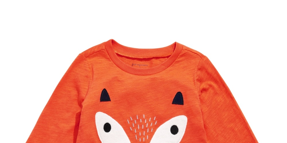 Camiseta infantil First Impressions Cotton Fox para meninos, tamanho médio, laranja, 3 a 6 meses