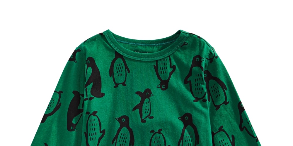 Camiseta infantil de algodão com estampa de pinguim First Impressions para meninos, tamanho 3T, verde