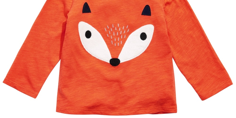 Camiseta infantil Cotton Fox da First Impressions, tamanho 6 meses, laranja