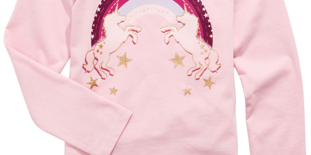 Camiseta infantil feminina Epic Threads com estampa de unicórnios arco-íris, rosa, tamanho 2T