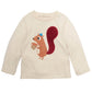 Camiseta manga longa esquilo First Impressions para bebê menino, bege, tamanho 3-6 meses