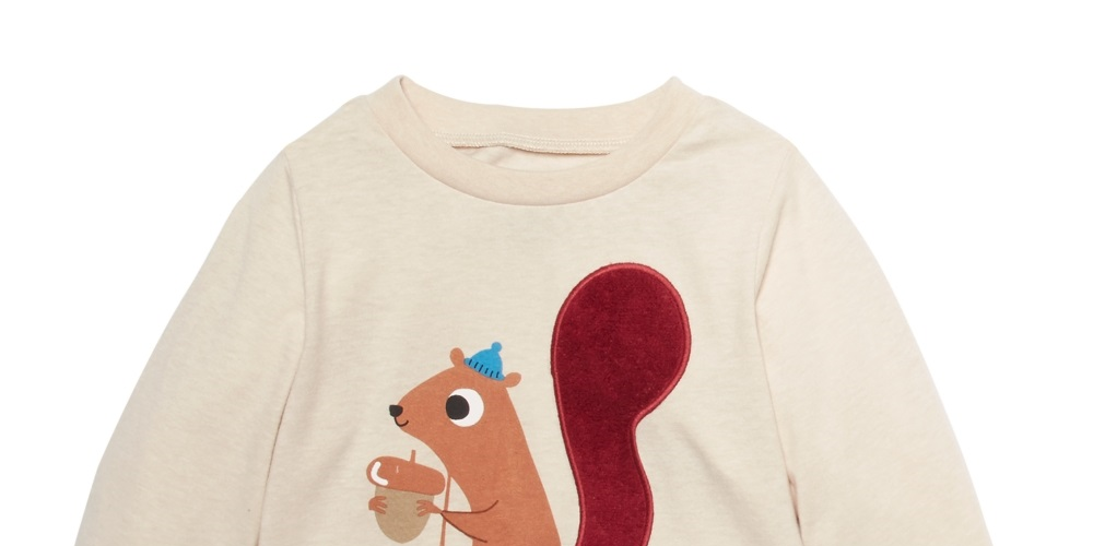 Camiseta manga longa esquilo First Impressions para bebê menino, bege, tamanho 3-6 meses