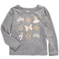 Camiseta infantil manga longa com estampa de coroa de balé para meninas Epic Threads, cinza, tamanho 5