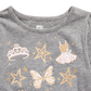 Camiseta infantil manga longa com estampa de coroa de balé para meninas Epic Threads, cinza, tamanho 5