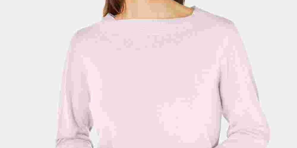 Karen Scott Suéter Feminino Gola Bateau Manga Longa Rosa Tamanho X-G