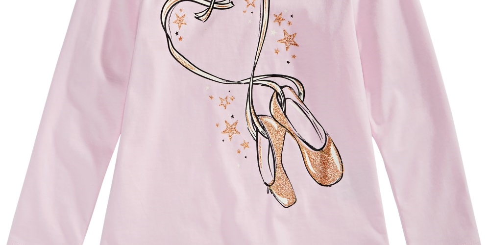 Camiseta infantil feminina Epic Threads com sapatilhas de balé, rosa, tamanho 4T