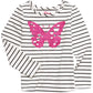 Camiseta listrada de borboleta para meninas Epic Threads, branca, tamanho 6