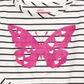 Camiseta listrada de borboleta para meninas Epic Threads, branca, tamanho 6