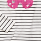 Camiseta listrada de borboleta para meninas Epic Threads, branca, tamanho 6