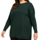 Suéter túnica plus size feminino com costura frontal, verde, tamanho 4X