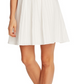 Vestido feminino CeCe, corte A, decote aberto, manga curta, branco, tamanho 14