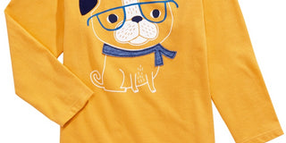 Camiseta infantil de algodão Smart Dog First Impressions para meninos, tamanho dourado, 12 meses