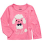 Camiseta infantil de algodão manga comprida com estampa de poodle First Impressions, rosa, tamanho 6, MOS