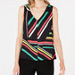 Blusa feminina sem mangas com decote em V Bar III, preta, tamanho XS