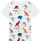Camiseta Epic Threads para meninos, dinossauro, branca, tamanho 7