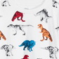 Camiseta Epic Threads para meninos, dinossauro, branca, tamanho 7