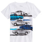 Camiseta infantil Epic Threads com estampa de carros antigos para meninos, tamanho 7, branca