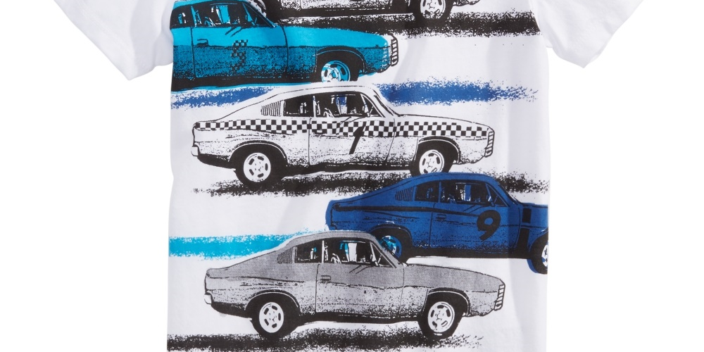 Camiseta infantil Epic Threads com estampa de carros antigos para meninos, tamanho 7, branca
