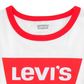 Camiseta infantil Levi's Batwing Ringer grande para meninas, branca, tamanho 6