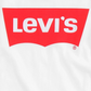 Camiseta infantil Levi's Batwing Ringer grande para meninas, branca, tamanho 6