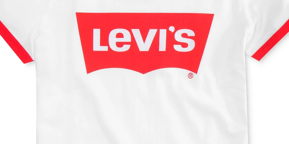 Camiseta infantil Levi's Batwing Ringer grande para meninas, branca, tamanho 6