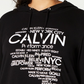 Camiseta Calvin Klein Feminina Performance Plus Size com Capuz e Logotipo, Preta, Tamanho 1X