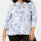 Calvin Klein Plus Size Sunburst Tie Dye Logo Hoodie Blusa Feminina Azul Tamanho 2X