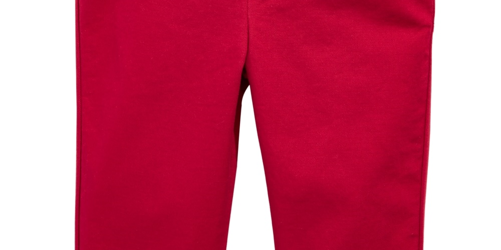 Calça Chino Elástica Infantil First Impressions para Bebê Meninos Vermelha Tamanho 3