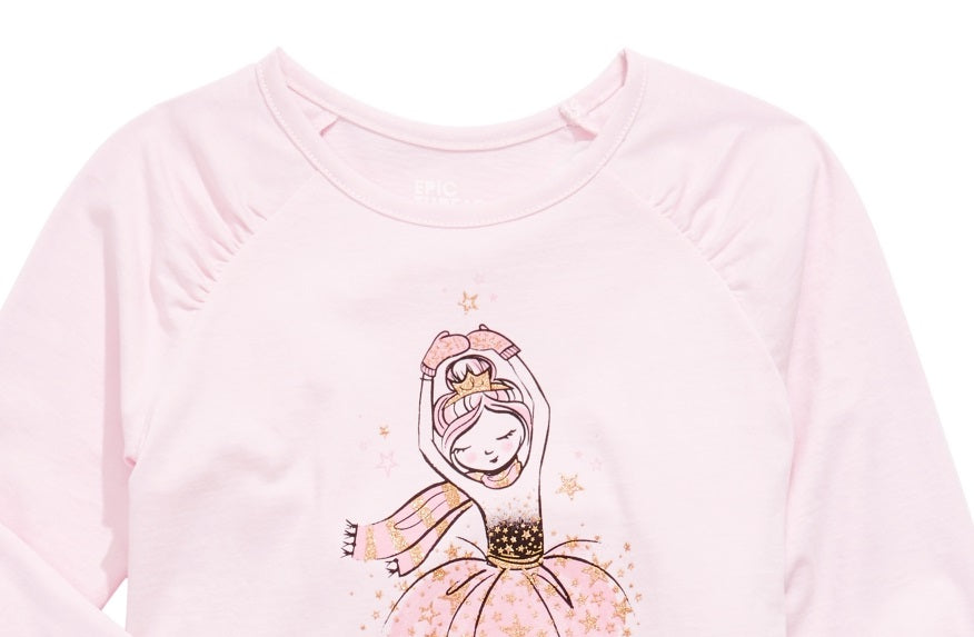 Camiseta Epic Threads Little Girls Ballerina Ice Skater Rosa Tamanho 5