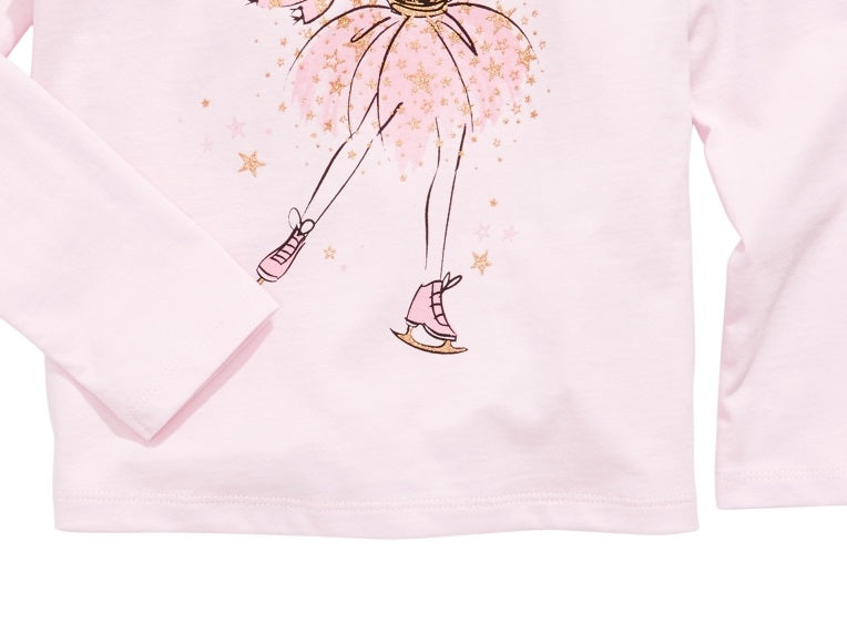 Camiseta Epic Threads Little Girls Ballerina Ice Skater Rosa Tamanho 5
