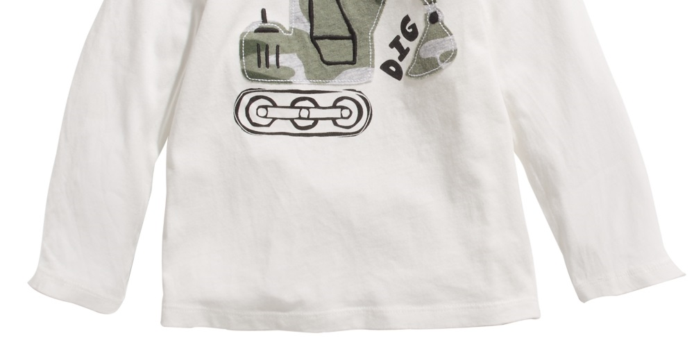 Camiseta de algodão estampada para meninos First Impressions, branca, tamanho 3 a 6 meses