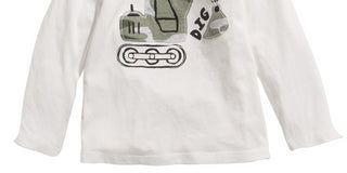 Camiseta de algodão estampada para meninos First Impressions, branca, tamanho 3 a 6 meses