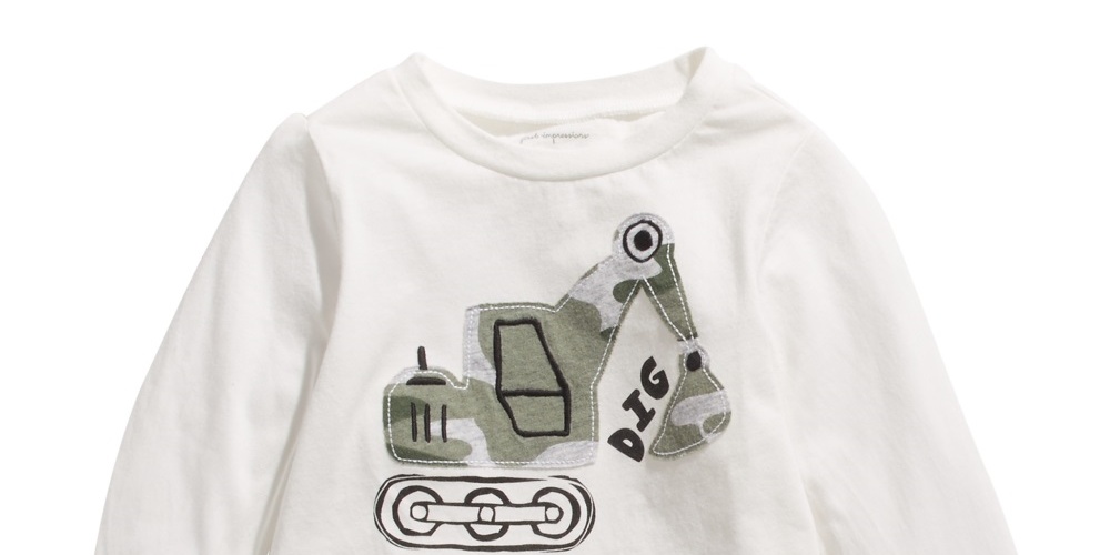 Camiseta de algodão estampada para meninos First Impressions, branca, tamanho 12 meses