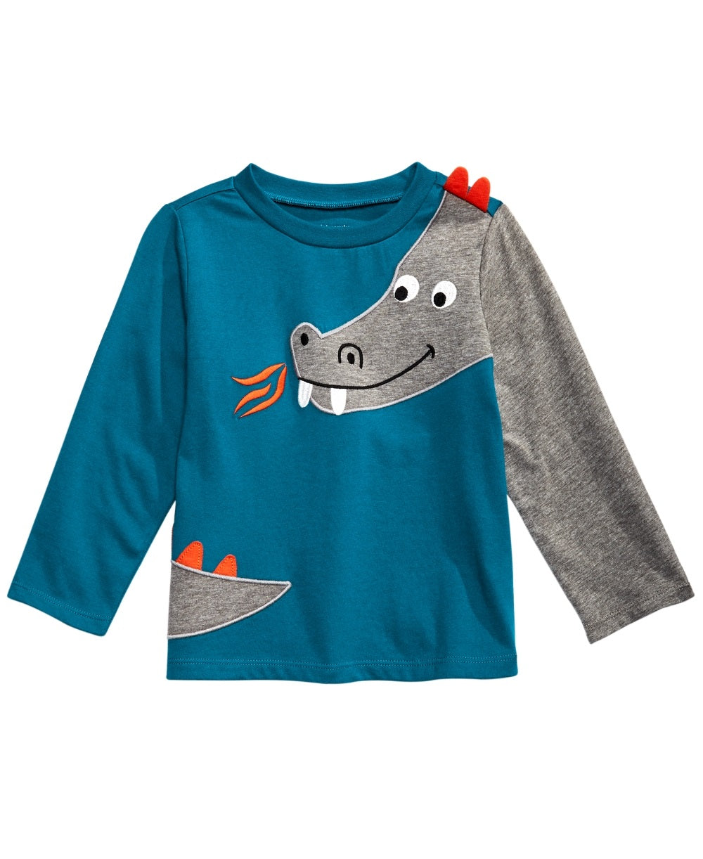 Camiseta infantil infantil First Impressions Baby Boy's Dragon Azul Tamanho 6-9 Meses