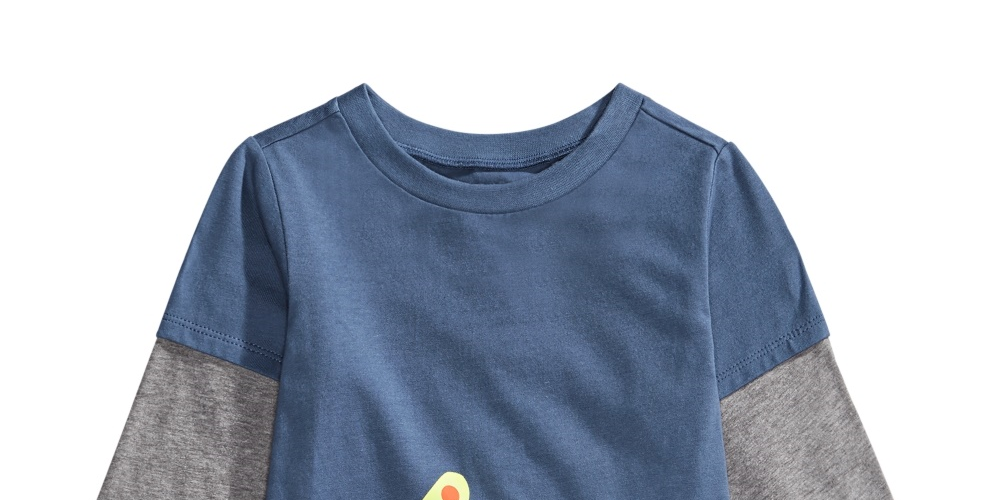 Camiseta infantil First Impressions com estampa de trator e camadas para bebês meninos, azul, tamanho 18