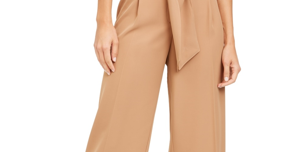 Calça culotte Alfani feminina com controle de barriga, marrom médio, tamanho 10
