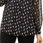 Blusa feminina Anne Klein estampada gola mandarim preta tamanho M
