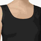 Blusa básica feminina Alfani Plus Size com decote redondo, preta, tamanho 1X