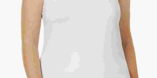 Blusa básica feminina Alfani Plus Size com decote redondo, branca, tamanho 1X